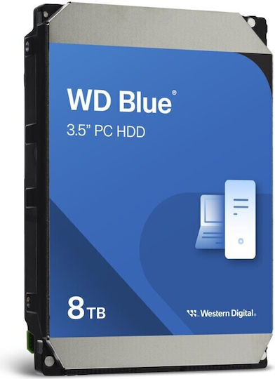 Western Digital Blue 8TB HDD Σκληρός Δίσκος 3.5" SATA III 5700rpm με 256MB Cache για Desktop WD80EAAZ