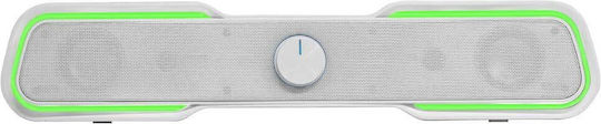 MSBXW 2.0 Wireless Speakers with RGB and Bluetooth 10W White