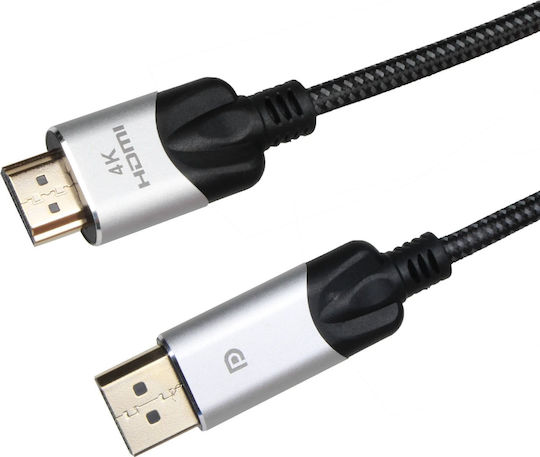 Vcom Cg608m Кабел DisplayPort М към HDMI М 4k@60hz 1.8м Черен