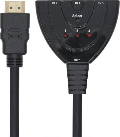 Vcom Dd433-c Selector From Hdmi M To 3x Hdmi F 0.5m Black