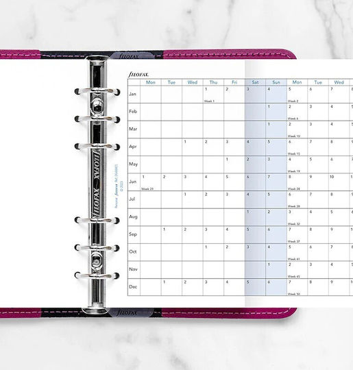 Ημερολογιο Filofax 2026 Personal Αγγλικο Ετησιο Πλανο Οριζοντιο Year Planner Horizontal Λευκο 26-68401