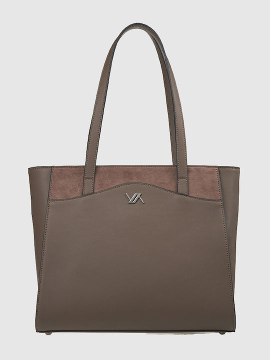 Damen Schultertasche Wildleder Braune