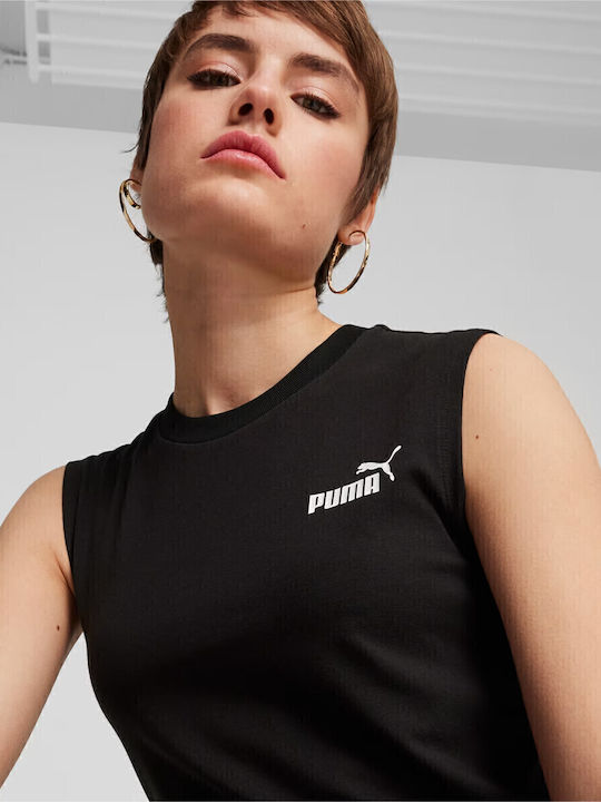 Rochie De Vară Mini Sport Fără Mâneci Neagră