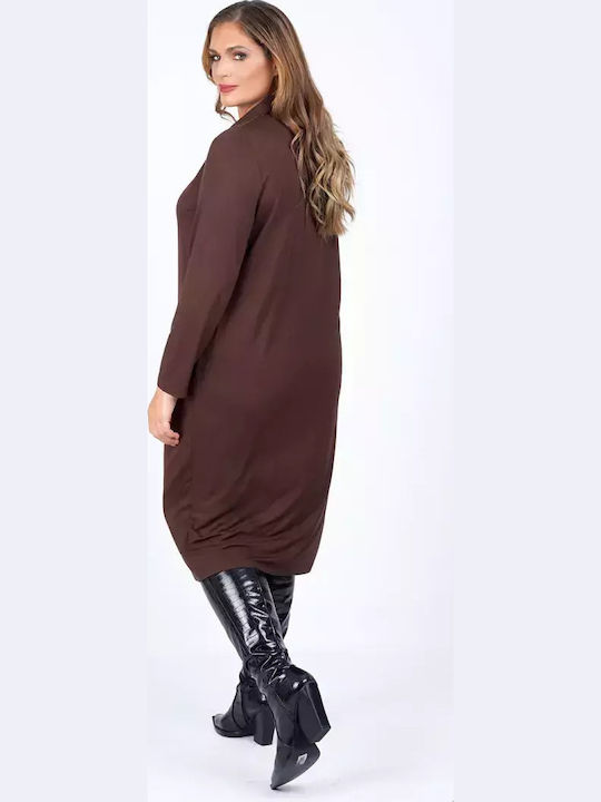 Midi Dress for Wedding - Christening Brown