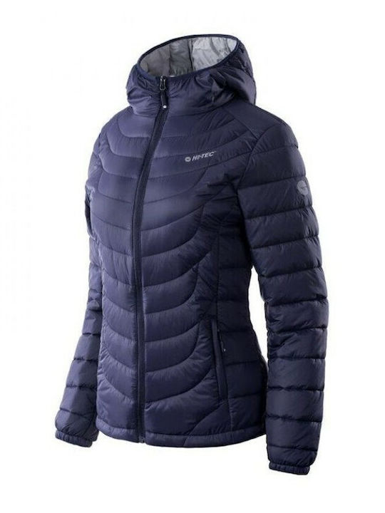 Lady Nahia Women's Short Puffer Jacket for Winter Navy Blue