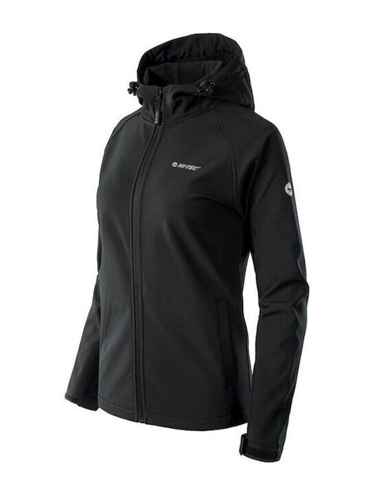 Lady Neti Women's Short Sports Jacket Waterproof and Windproof for Winter with Hood Black