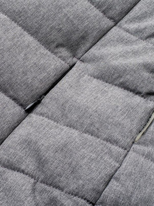 Lady Lang Damen Puffer Jacke für Winter Gray