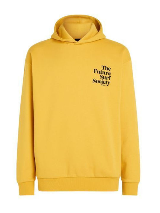 Surf Men's Sweatshirt with Hood and Pockets Yellow
