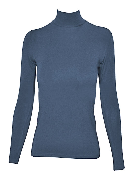 Women's Long Sleeve Turtleneck T-Shirt Raf Blue