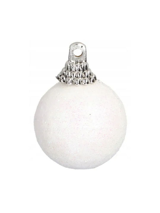 Hanging Ball Ornament Ornament White 3cm Set 24pcs
