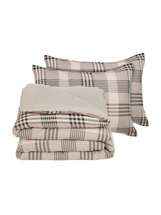 Das Home Сет Чаршафи Фланелени 230x260см. 9679 Beige-olive, Olive 4бр