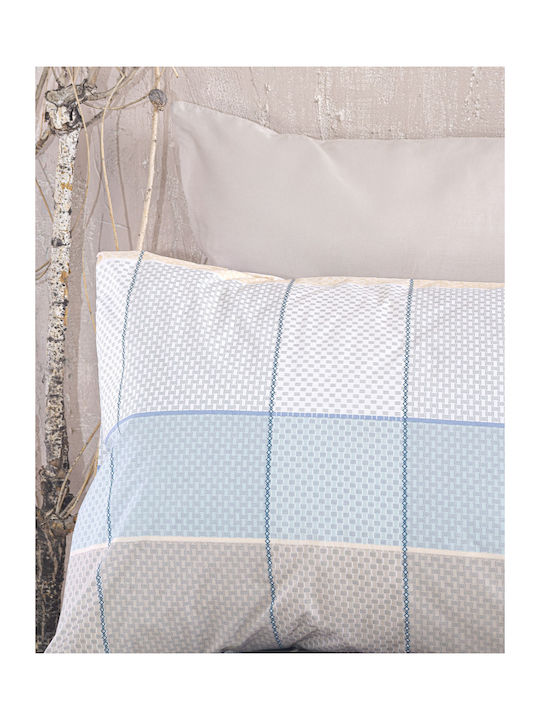 Rythmos Colette Σετ Σεντόνια King Size 260x280εκ. Γκρι Γαλαζιο (4τμχ)