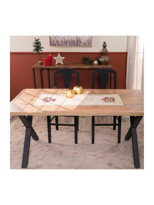 Teoran Set Christmas Tablecloths Square Fabric Beige 2pcs