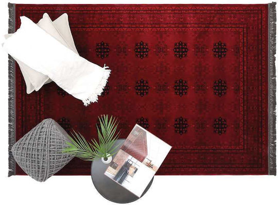 Royal Carpet Afgan 8127 Handmade Rug Rectangular with Fringes Bordeaux