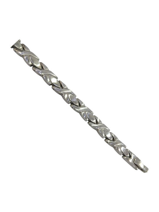 Kalliopi Silver Βραχιόλι Χειροπέδα από Ανοξείδωτο Ατσάλι 22cm