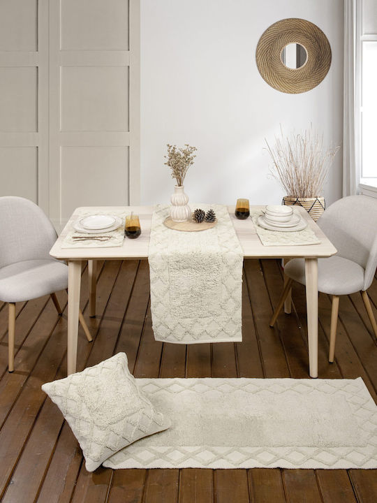 Nima Linea Χαλί Ορθογώνιο Βαμβακερό Μπεζ 60x130cm