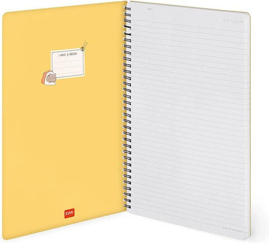 Legami Milano Notebook Spiral 160 Sheets A4 Ruled with Elastic White
