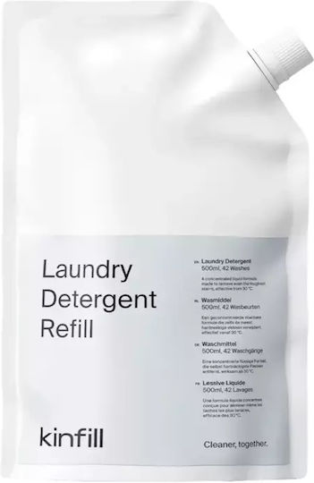 Kinfill Aloe And White Tea Lichid Detergent pentru Sensibil, Culori & Alb Haine 500ml (7 Cupe de măsurare)