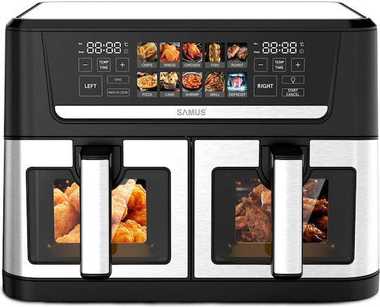Samus Friteuză cu aer cu Coș Detașabil Dublu 12lt Negru AF12TWIN-S2800DW