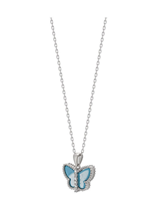 Kiriakos Gofas Charm mit Design Schmetterling aus Silber mit Zirkon