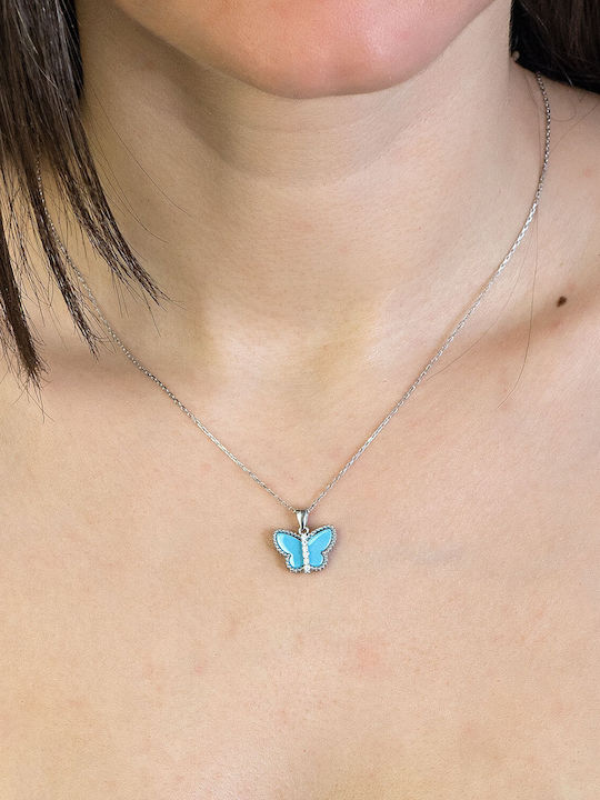 Kiriakos Gofas Charm mit Design Schmetterling aus Silber mit Zirkon