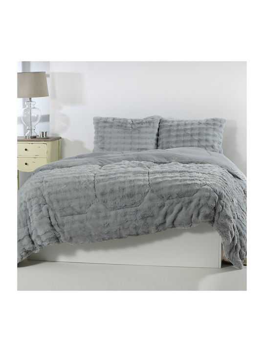 Silk Fashion Duvet Cover Queen 220x240cm Burble Grey 320 GSMGsm