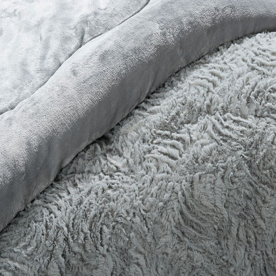 Silk Fashion Duvet Cover Queen 220x240cm Blue Silver 240 GSMGsm