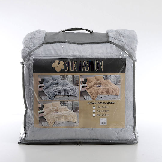 Silk Fashion Κουβερτοπάπλωμα Υπέρδιπλο 220x240εκ. Burble Γκρί 320 GSM