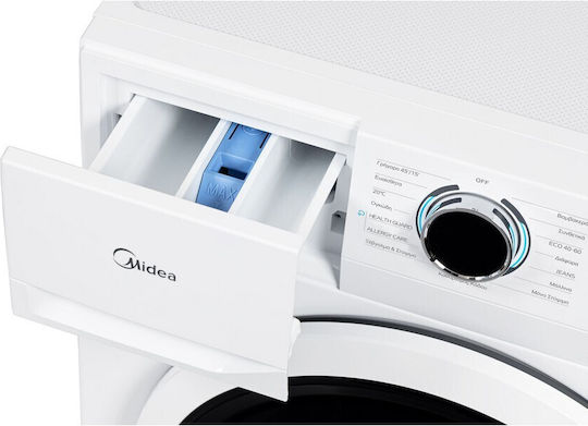 Midea Washing Machine 7kg with Steam Technology 1200 Rounds Power Mix MF110W70B/W-GR