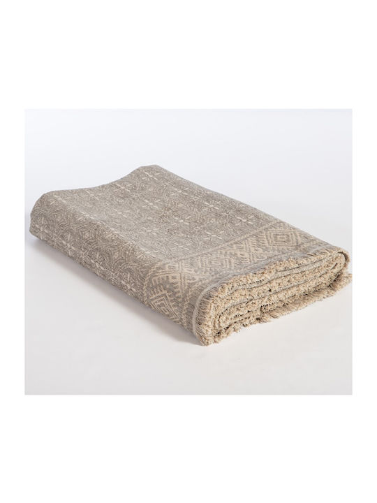 Nef-Nef Homeware Jeneria Ριχτάρι Πολυθρόνας Ζακάρ 170x180εκ. Grey
