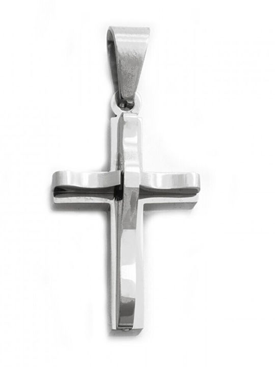 Kalliopi Silver Crucifix Bărbat Din Oțel Cu Lanț