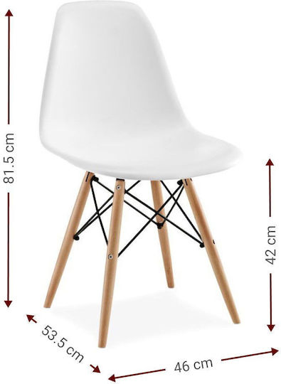 Fiore Kd Kitchen Polypropylene Chair Red 46x53.5x81.5cm