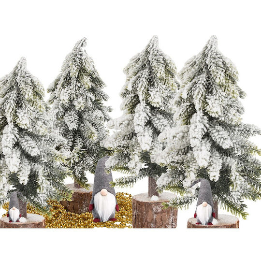 Christmas Decorative Snowy Wood Tree 26cm Green