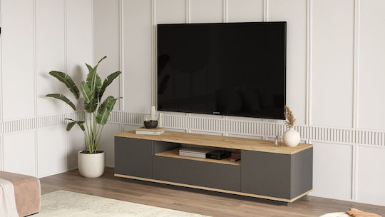 Έπιπλο Τηλεόρασης Anthracite-oak Μ180xΠ44.5xΥ44.6cm