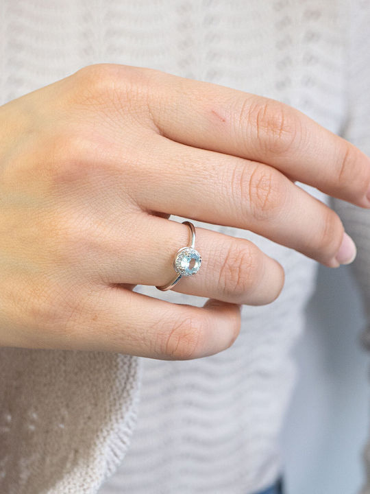Kiriakos Gofas Single Stone Ring Made of Silver Kiriakos Gofas Single Stone Ring Made of Silver