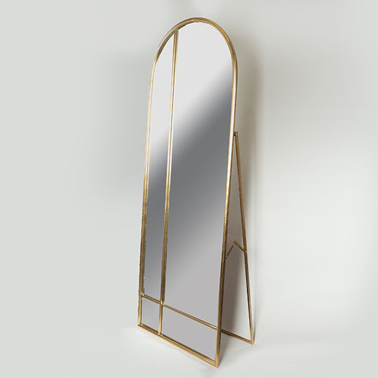 Arched Gold Floor Mirror 175x65.5cm