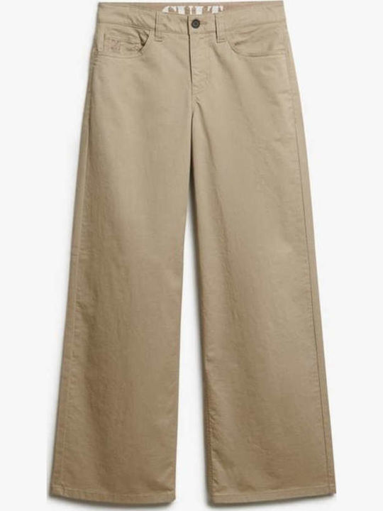 Rise Women's High-waisted Chino Trousers Baggy Line Gray