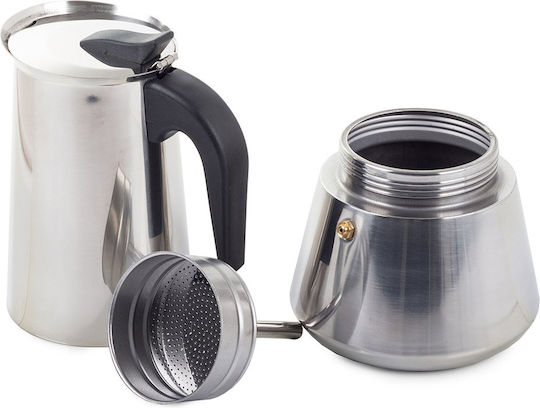 Stovetop Espresso Pot 12 Cups Inox Silver