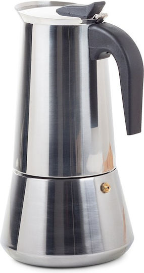 Stovetop Espresso Pot 12 Cups Inox Silver
