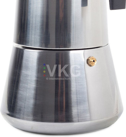 Stovetop Espresso Pot 12 Cups Inox Silver