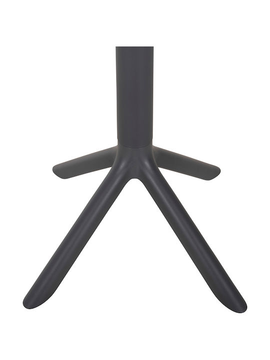 Outdoor Bar Free Standing Polypropylene Table Gray 60x60x106cm