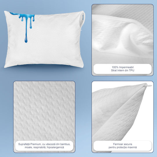 Set Protecții pentru Pernă Impermeabile Alb 50x70cm.