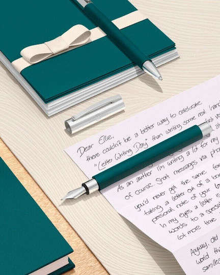 Faber-Castell Ambition Писалка Medium от Inox със Зелен Мастило