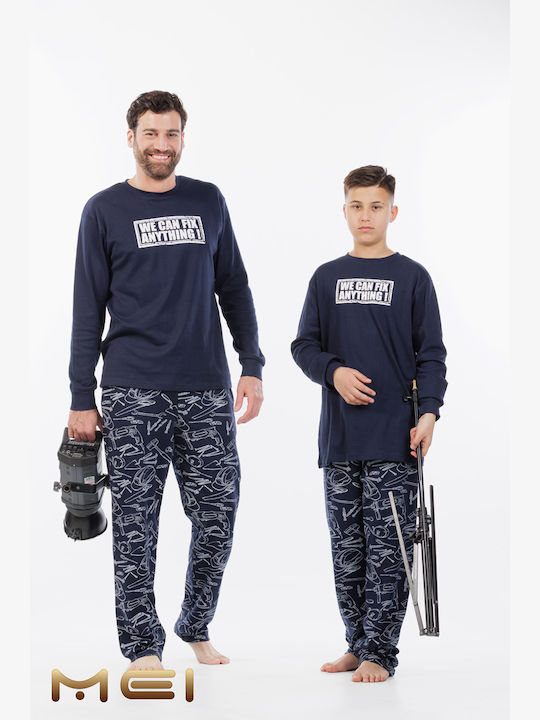 MEI Детска пижама Зимна Dark Blue