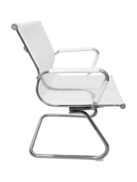 Chair Visitor Cygon Reception in White Color 49x60x108cm 1pcs