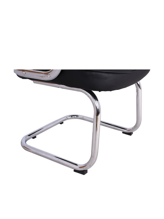 Πολυθρόνα Επισκέπτη με Μπράτσα Μαύρη 61.5x62x98cm