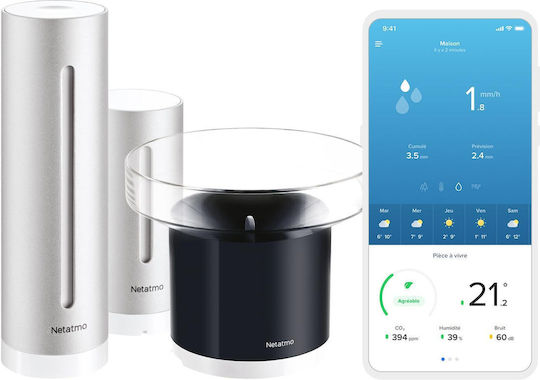 Netatmo Ασύρματος Μετεωρολογικός Σταθμός Ψηφιακός Επιτραπέζιος Γκρι