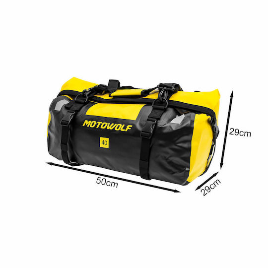 Motowolf Σάκος Ουράς Μοτοσυκλέτας Αδιάβροχος 40lt σε Μαύρο Χρώμα