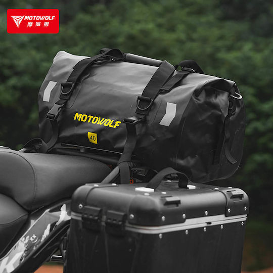 Motowolf Σάκος Ουράς Μοτοσυκλέτας Αδιάβροχος 40lt σε Μαύρο Χρώμα