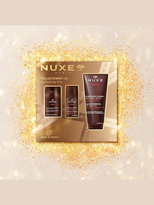 Nuxe Exclusively Him Σετ Περιποίησης για Ενυδάτωση, Καθαρισμό Σώματος & Καθαρισμό Προσώπου 3τμχ